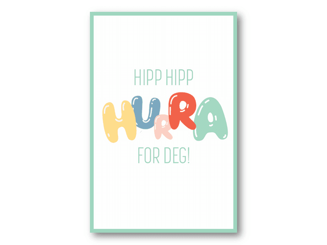 Hovedbilde 50 stk | Hipp hipp hurra for deg | 10x15 cm