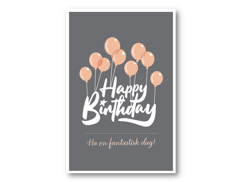 50 stk | Happy birthday grå | 10x15 cm