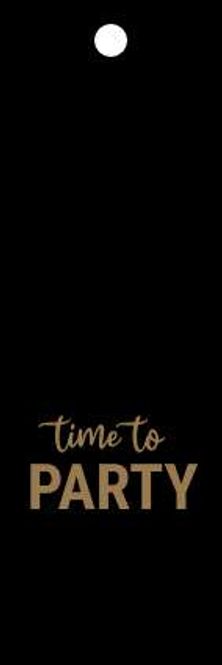 Hovedbilde 50 stk | Time to party | 5x15 cm | Gullskrift | ...