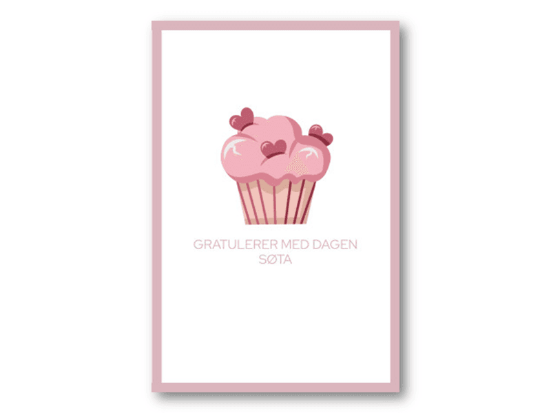 50 stk | Gratulerer med dagen søta | 10x15 cm